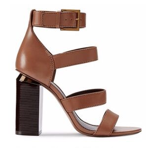 Tory Burch Jones 100mm Bistro Brown Leather Sandals Size 9